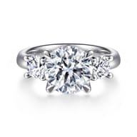 Aneta - 14K White Gold Round Three Stone Diamond Engagement Ring