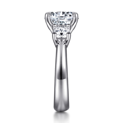 Aneta - 14K White Gold Round Three Stone Diamond Engagement Ring