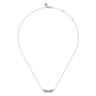 Angel Wing - 14K White Gold Diamond Angel Wing Bar Necklace - 0.26 ct