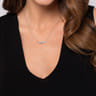 Angel Wing - 14K White Gold Diamond Angel Wing Bar Necklace - 0.26 ct