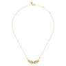Angel Wing - 14K White  Yellow Gold Diamond Angel Wing Bar Necklace - 0.16 ct