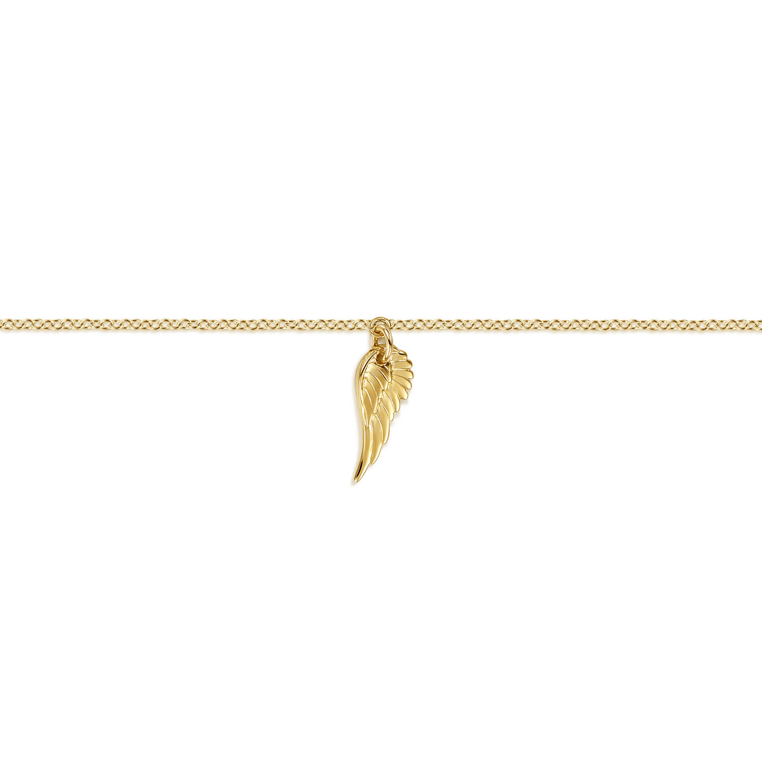 Angel Wing - 14K Yellow Gold Angel Wing Charm Bracelet