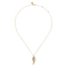 Angel Wing - 14K Yellow Gold Diamond Half Angel Wing Necklace - 0.23 ct