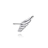 Angel Wing - 925 Sterling Silver White Sapphire Angel Wing Stud Earrings