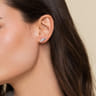 Angel Wing - 925 Sterling Silver White Sapphire Angel Wing Stud Earrings