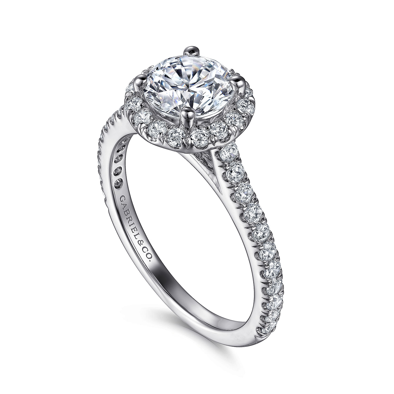Angela - Platinum Round Halo Diamond Engagement Ring - 0.6 ct - Shot 3