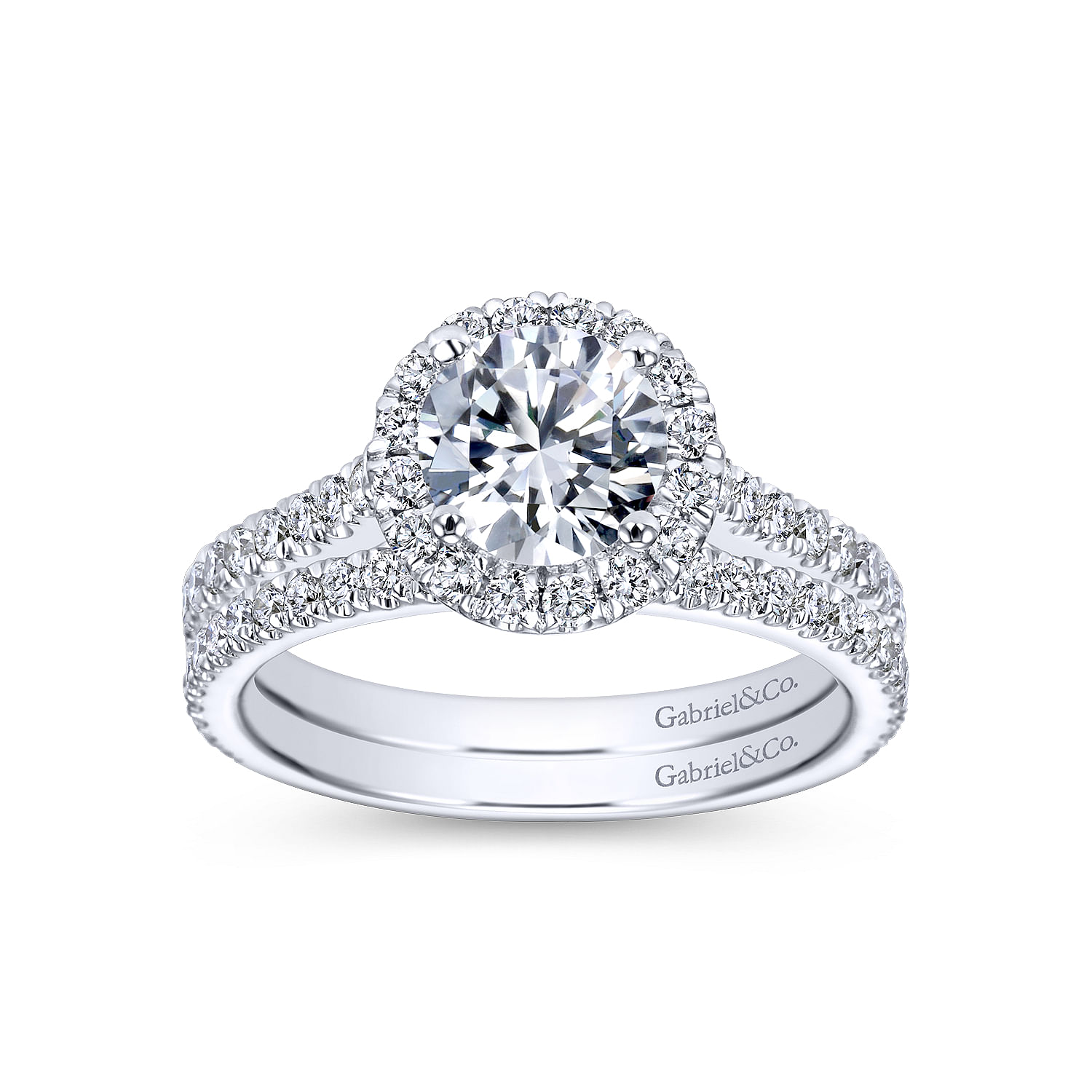 Angela - Platinum Round Halo Diamond Engagement Ring - 0.6 ct - Shot 4