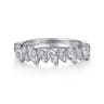 Straight Wedding Ring in 14k White Gold with Marquise Natural Diamond at Gabriel & Co.