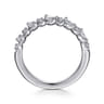 Straight Wedding Ring in 14k White Gold with Marquise Natural Diamond at Gabriel & Co.