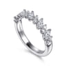 Straight Wedding Ring in 14k White Gold with Marquise Natural Diamond at Gabriel & Co.
