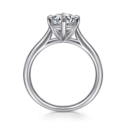 Anne - 14K White Gold 6 Prong Round Solitaire Diamond Engagement Ring