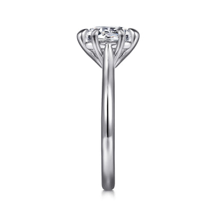 Anne - 14K White Gold 6 Prong Round Solitaire Diamond Engagement Ring