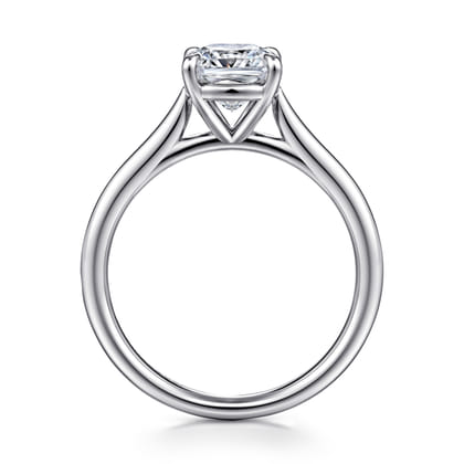 Anne - 14K White Gold Cushion Cut Solitaire Diamond Engagement Ring