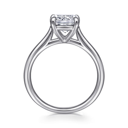 Anne - 14K White Gold Cushion Cut Solitaire Diamond Engagement Ring