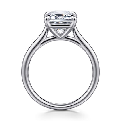 Anne - 14K White Gold Emerald Cut Solitaire Diamond Engagement Ring