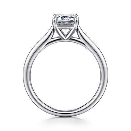 Anne - 14K White Gold Emerald Cut Solitaire Diamond Engagement Ring