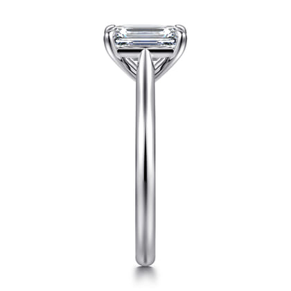 Anne - 14K White Gold Emerald Cut Solitaire Diamond Engagement Ring