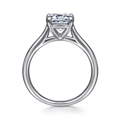 Anne - 14K White Gold Emerald Cut Solitaire Diamond Engagement Ring