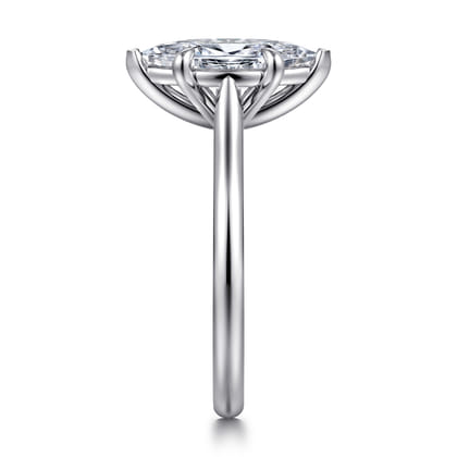 Anne - 14K White Gold Marquise Shape Solitaire Diamond Engagement Ring