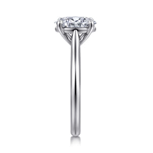 Anne - 14K White Gold Oval Solitaire Diamond Engagement Ring