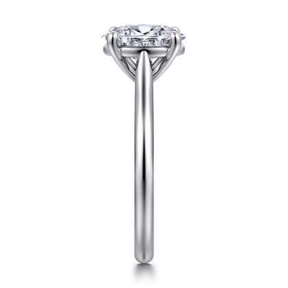 Anne - 14K White Gold Oval Solitaire Diamond Engagement Ring