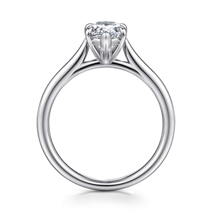 Anne - 14K White Gold Pear Shape Solitaire Diamond Engagement Ring
