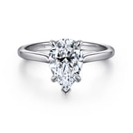Anne - 14K White Gold Pear Shape Solitaire Diamond Engagement Ring