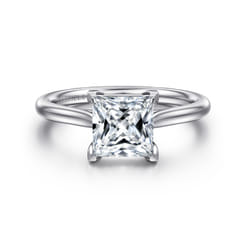 Anne - 14K White Gold Princess Cut Solitaire Diamond Engagement Ring