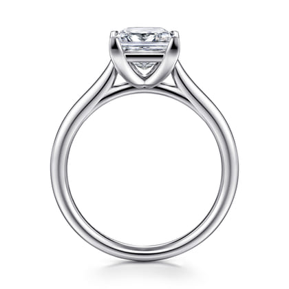 Anne - 14K White Gold Princess Cut Solitaire Diamond Engagement Ring