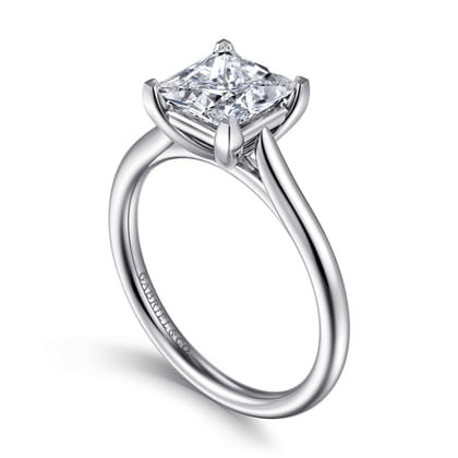 Anne - 14K White Gold Princess Cut Solitaire Diamond Engagement Ring
