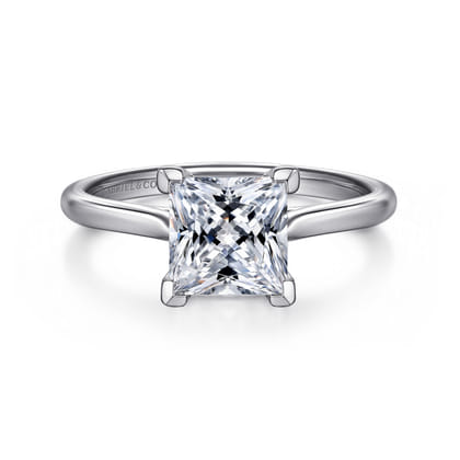 Anne - 14K White Gold Princess Cut Solitaire Diamond Engagement Ring