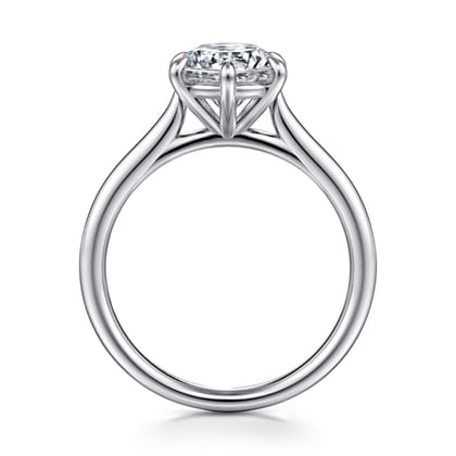 Anne - 14K White Gold Round Solitaire Diamond Engagement Ring