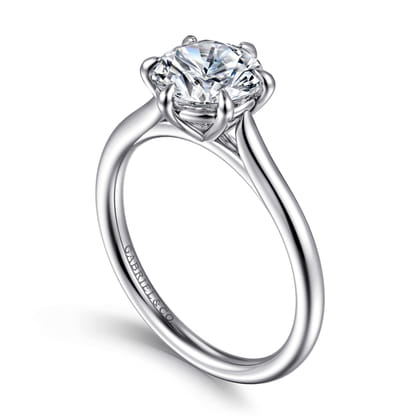 Anne - 14K White Gold Round Solitaire Diamond Engagement Ring