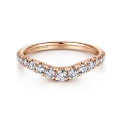 Annecy - Curved-14K Rose Gold Diamond Anniversary Band