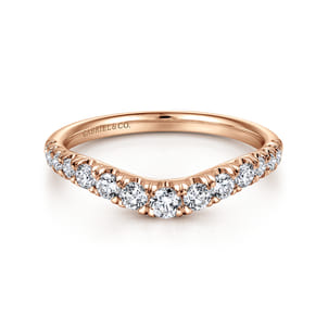 Annecy - Curved-14K Rose Gold Diamond Anniversary Band