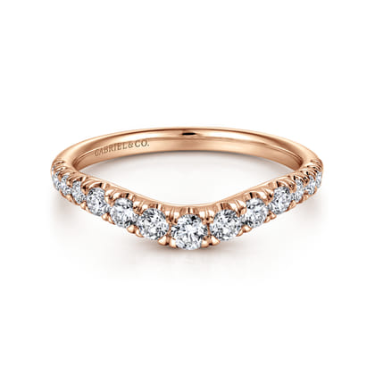 Annecy - Curved-14K Rose Gold Diamond Anniversary Band