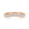 Curved Wedding Ring in 14k Rose Gold with Round Natural Diamond at Gabriel & Co.