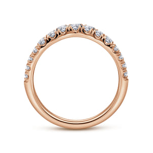 Annecy - Curved-14K Rose Gold Diamond Anniversary Band