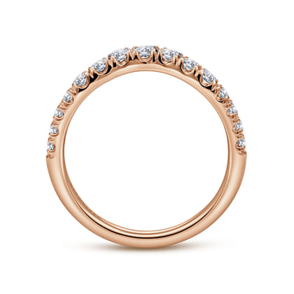 Annecy - Curved-14K Rose Gold Diamond Anniversary Band
