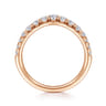 Curved Wedding Ring in 14k Rose Gold with Round Natural Diamond at Gabriel & Co.