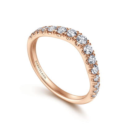 Annecy - Curved-14K Rose Gold Diamond Anniversary Band