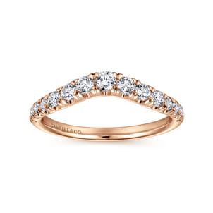 Annecy - Curved-14K Rose Gold Diamond Anniversary Band