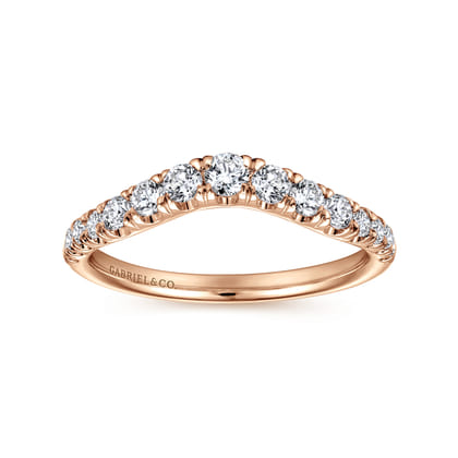 Annecy - Curved-14K Rose Gold Diamond Anniversary Band