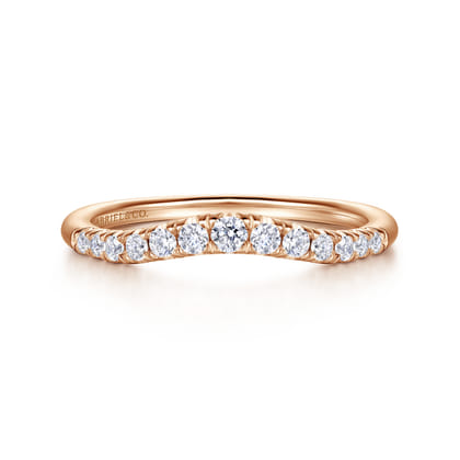 Annecy - Curved-14K Rose Gold Diamond Anniversary Band