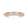 Curved Wedding Ring in 14k Rose Gold with Round Natural Diamond at Gabriel & Co.