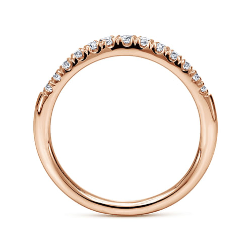 Annecy - Curved-14K Rose Gold Diamond Anniversary Band - 0.25 ct - Shot 2