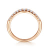 Curved Wedding Ring in 14k Rose Gold with Round Natural Diamond at Gabriel & Co.
