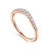Curved Wedding Ring in 14k Rose Gold with Round Natural Diamond at Gabriel & Co.