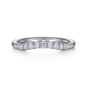 Curved Wedding Ring in 14k White Gold with Round  at Gabriel & Co.