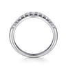 Curved Wedding Ring in 14k White Gold with Round  at Gabriel & Co.